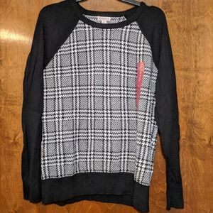 Houndstooth Plaid Sweater